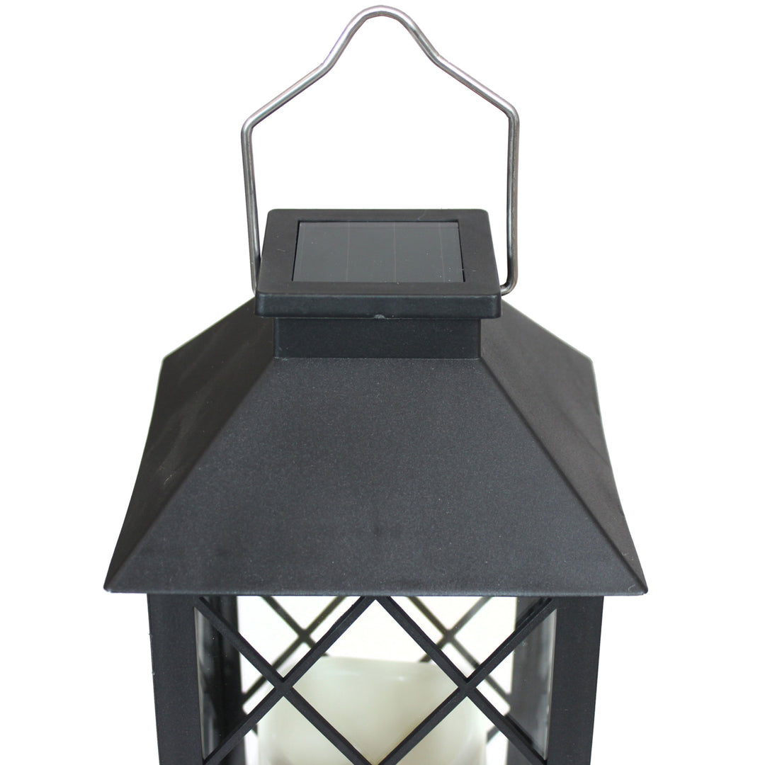 Sunnydaze Concord Outdoor Solar Candle Lantern - 11 in - Black Image 6
