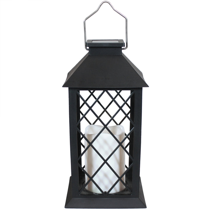 Sunnydaze Concord Outdoor Solar Candle Lantern - 11 in - Black Image 8