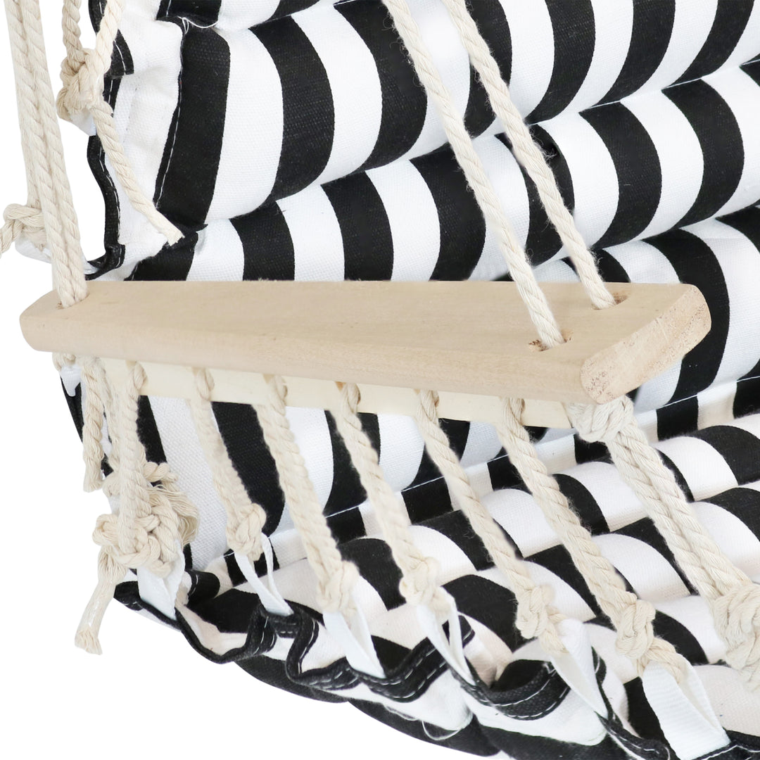 Sunnydaze Polycotton Padded Hammock Chair with Spreader Bar - Stripes Image 5