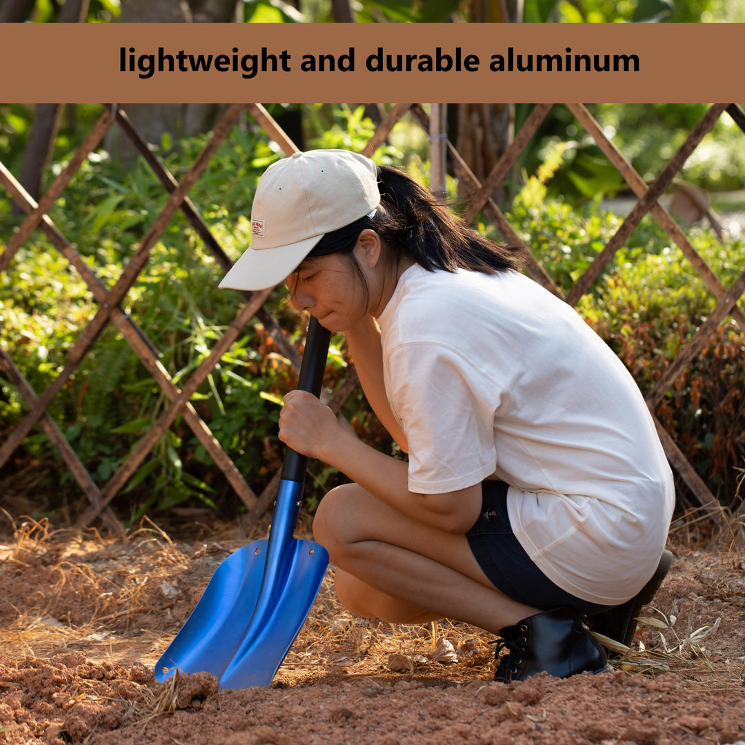 Lightweight Extendable Aluminum Telescoping Compact Utility Snow Shovel, Blue Image 9