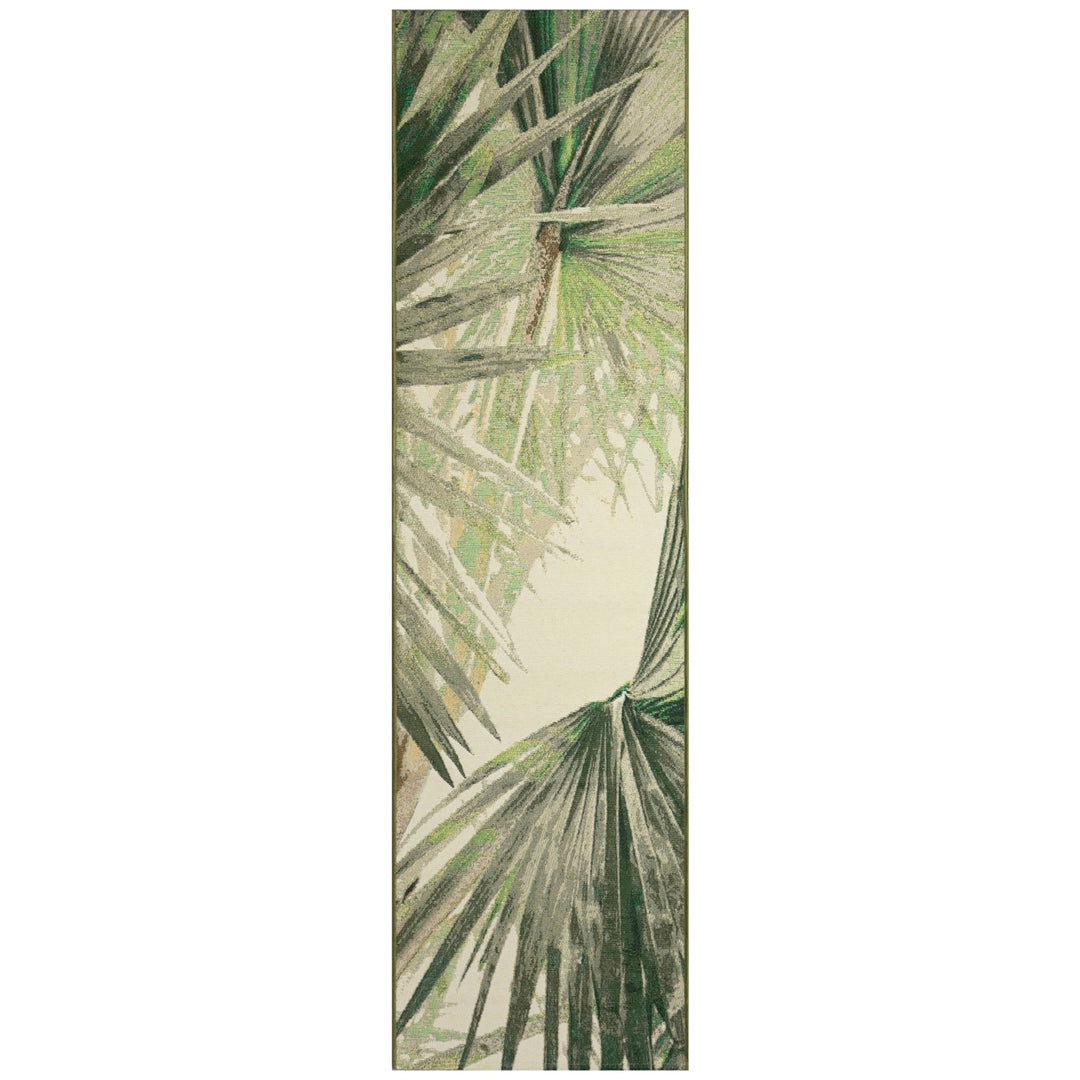 Liora Manne Marina Palm Fan Indoor Outdoor Area Rug Green Image 4