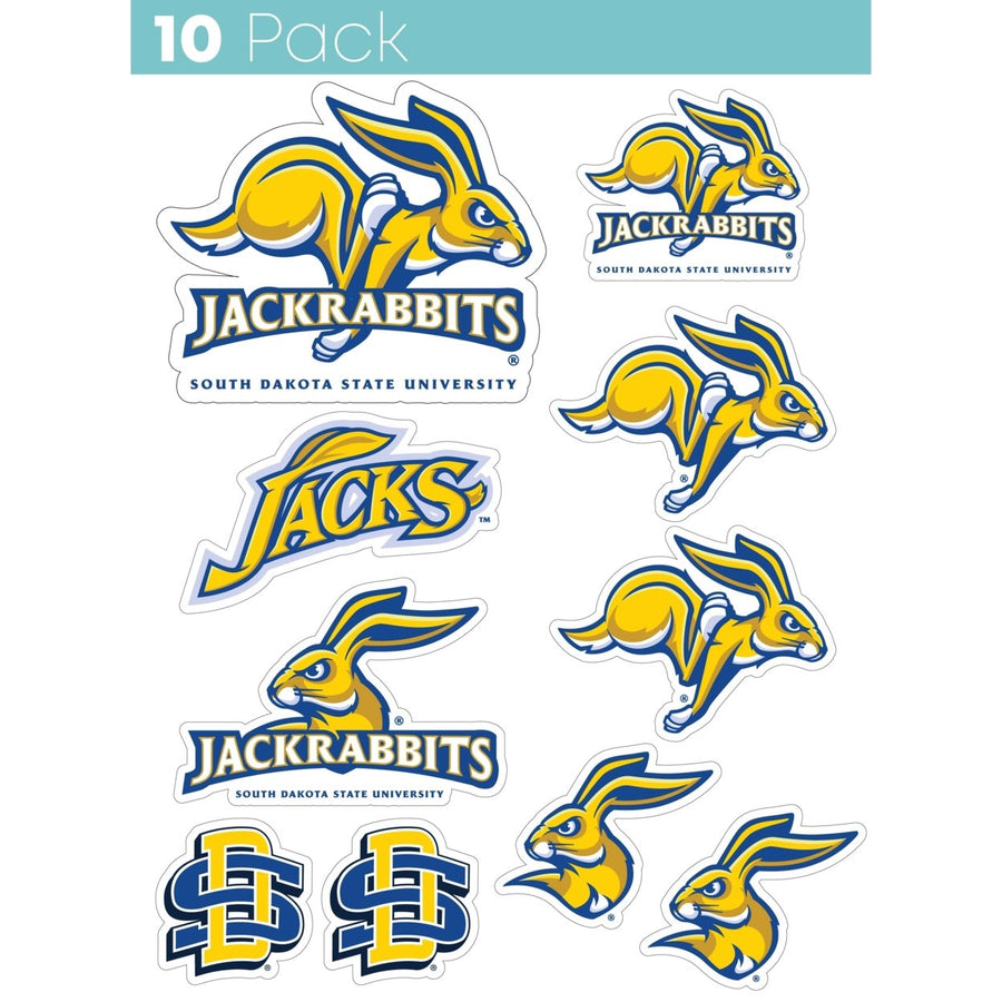 South Dakota State Jackrabbits 10-Pack, 4 inches in size on one of its sides NCAA Durable School Spirit Vinyl Decal Image 1