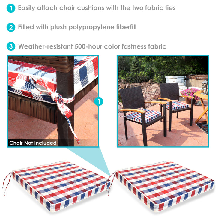 Sunnydaze Outdoor Square Seat Cushion - 17 in - Americano - Set of 2 Image 4