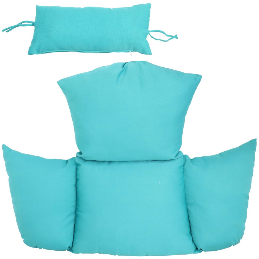 Sunnydaze Penelope and Oliver Egg Chair Replacement Cushions - Turquoise Image 1