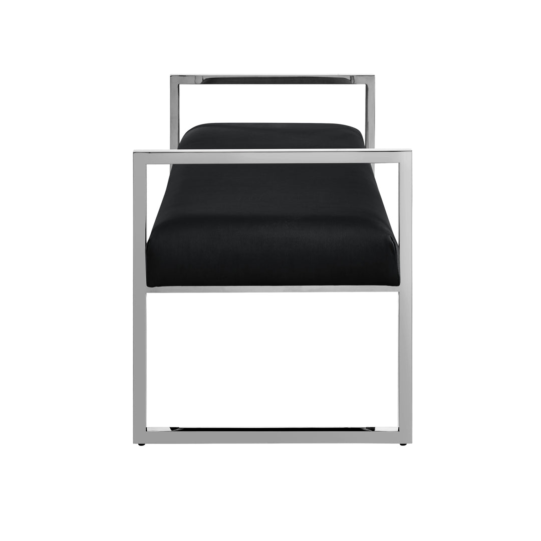 Madelyne Bench - Upholstered, Open Frame Design, Stainless Steel Polished Frame Image 10