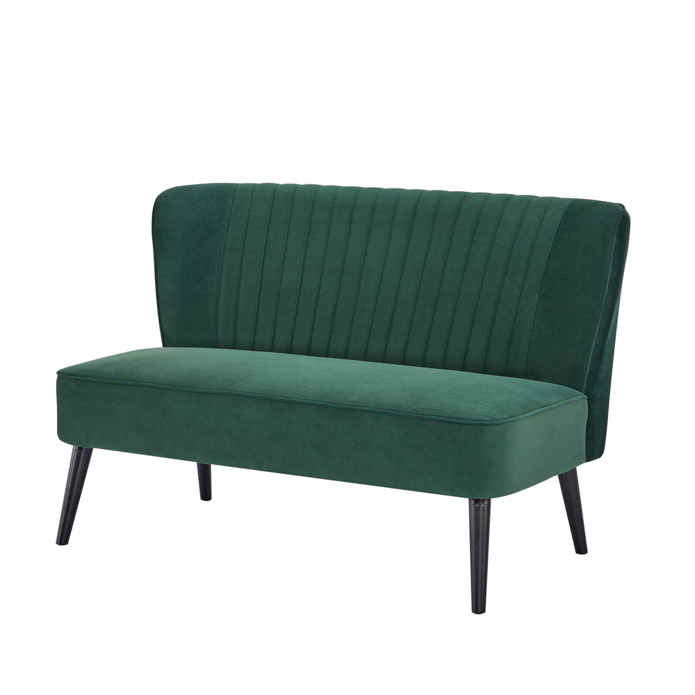 Hollywood Armless Loveseat Sofa: Mid-Century Modern Design, Velvet Upholstery, Solid Wood Legs  Stylish and Comfortable. Image 2