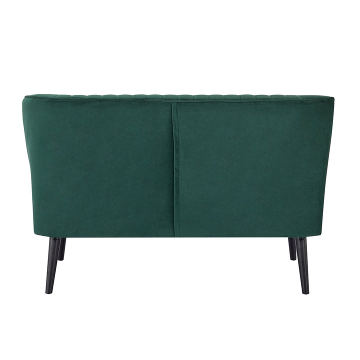 Hollywood Armless Loveseat Sofa: Mid-Century Modern Design, Velvet Upholstery, Solid Wood Legs  Stylish and Comfortable. Image 4