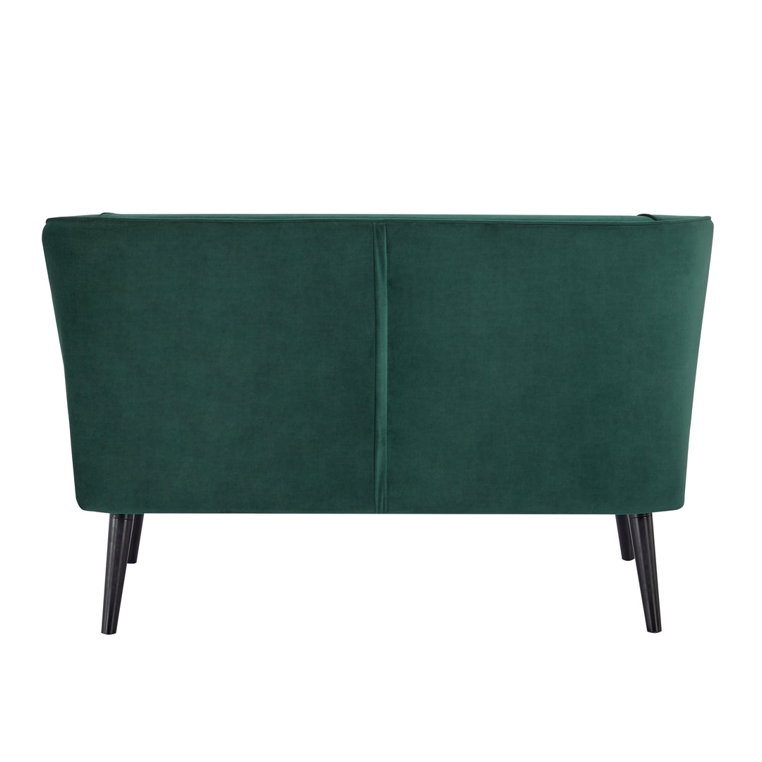 Manhattan Armless Loveseat Sofa: Mid-Century Modern Design, Velvet Upholstery, Solid Wood Legs  Easy Assembly. Image 4
