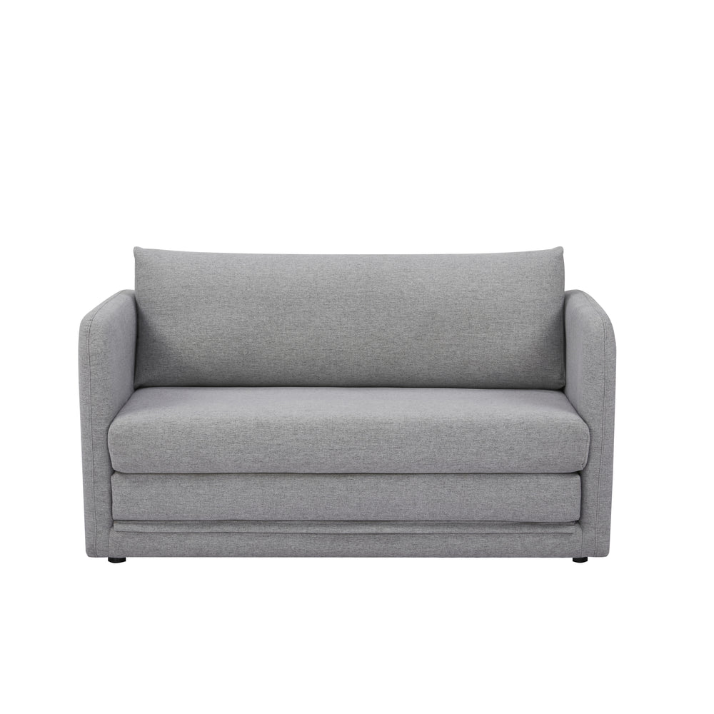 Resort-Worthy Sleeper Loveseat: Transforming Twin-Sized Bed with Sturdy Wood Base, Foam Cushion, Solid Fabric Upholstery Image 2
