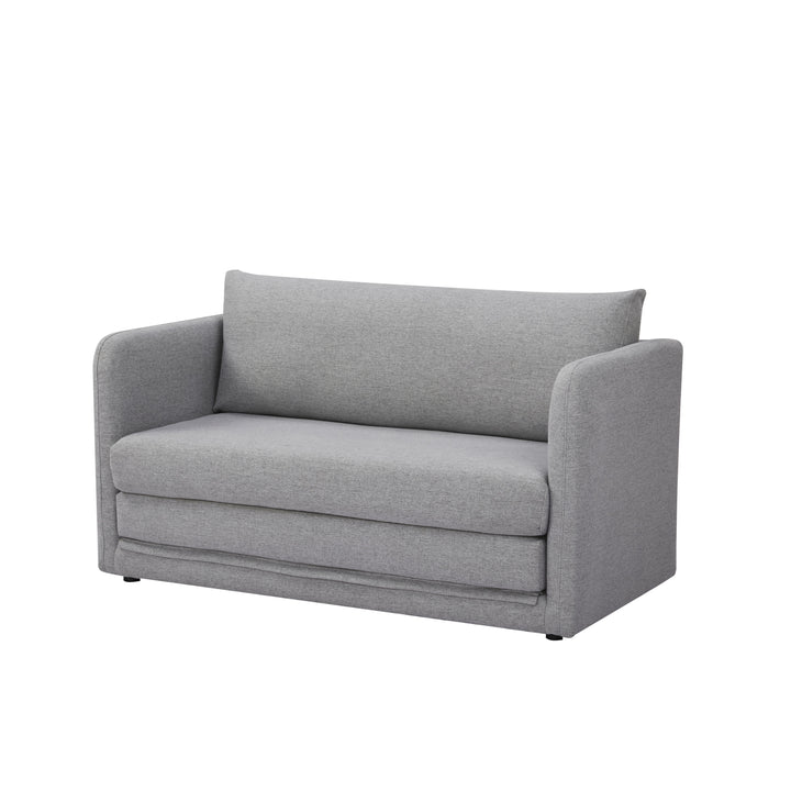 Resort-Worthy Sleeper Loveseat: Transforming Twin-Sized Bed with Sturdy Wood Base, Foam Cushion, Solid Fabric Upholstery Image 3