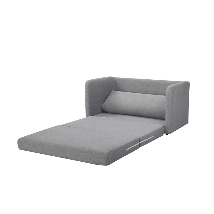 Resort-Worthy Sleeper Loveseat: Transforming Twin-Sized Bed with Sturdy Wood Base, Foam Cushion, Solid Fabric Upholstery Image 4