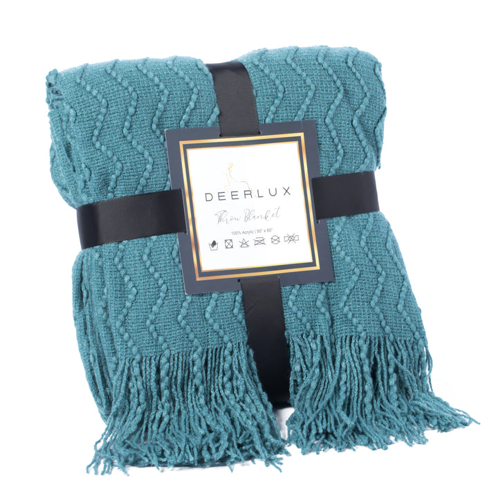 Decorative Throw Blanket - 50x60in Soft Knit with Delightful Fringe Edges for a Sophisticated and Cozy Touch to Your Image 5
