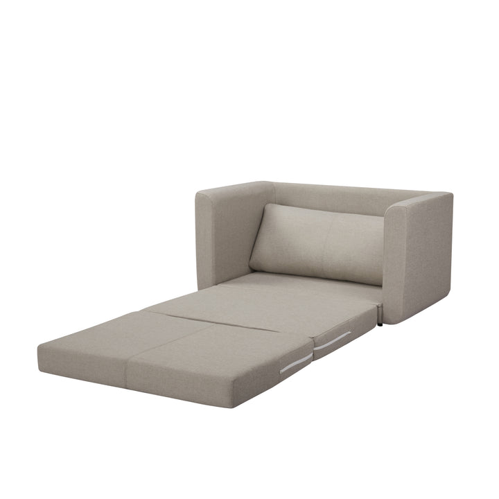 Resort-Worthy Comfort: Sleeper Loveseat with Fold-Out Design for Twin-Sized Bed  Sturdy Wood Base, Foam Cushion, Solid Image 8