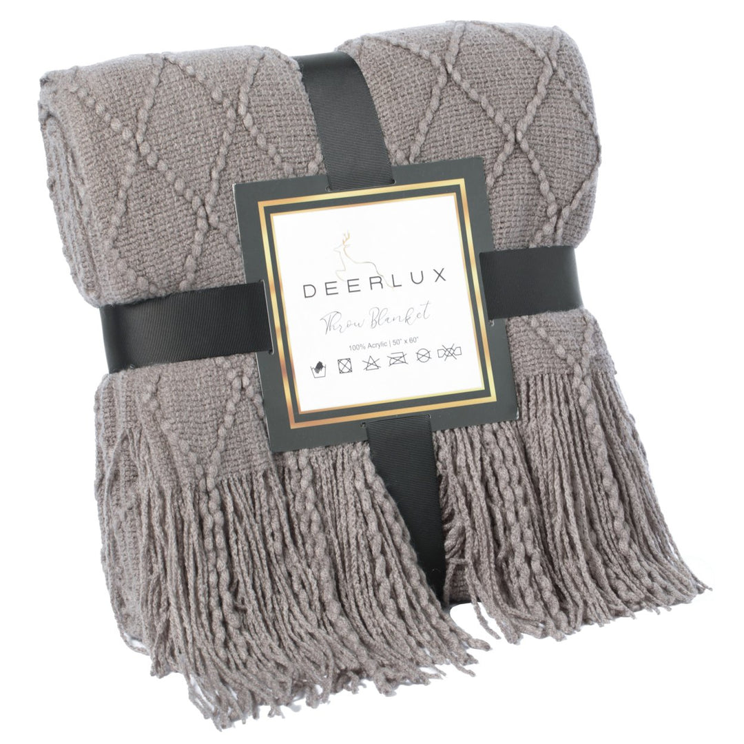Decorative Throw Blanket - 50x60in Soft Knit with Delightful Fringe Edges for a Sophisticated and Cozy Touch to Your Image 11