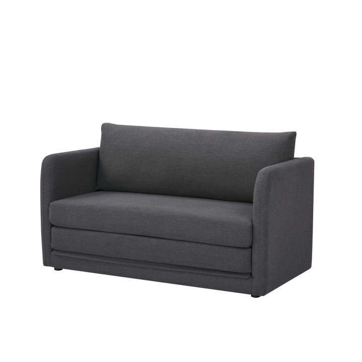 Resort-Worthy Sleeper Loveseat: Transforming Twin-Sized Bed with Sturdy Wood Base, Foam Cushion, Solid Fabric Upholstery Image 7