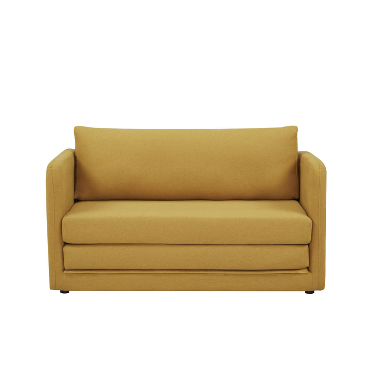 Resort-Worthy Sleeper Loveseat: Transforming Twin-Sized Bed with Sturdy Wood Base, Foam Cushion, Solid Fabric Upholstery Image 10