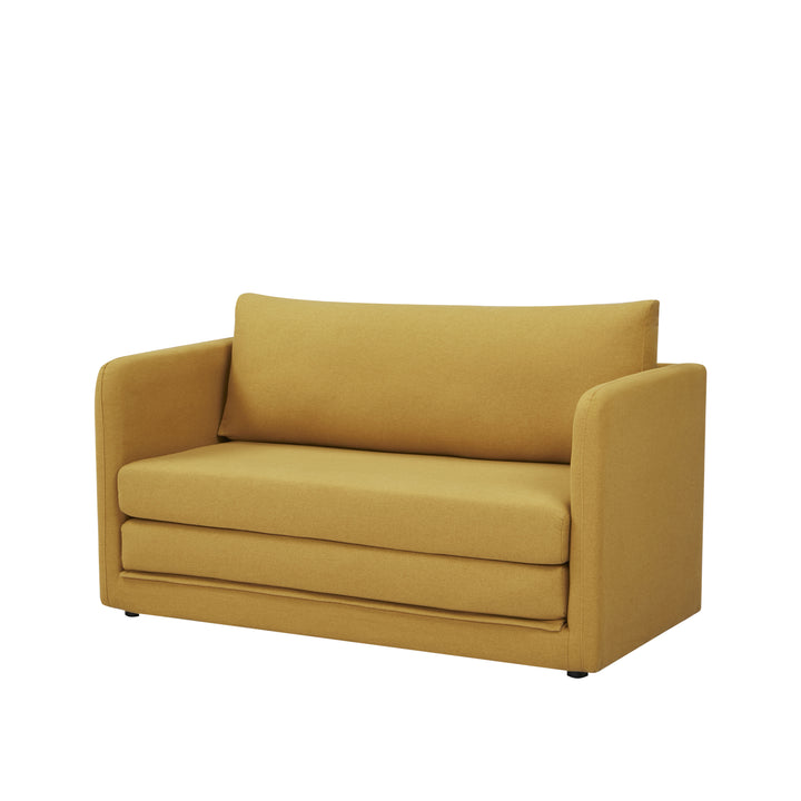Resort-Worthy Sleeper Loveseat: Transforming Twin-Sized Bed with Sturdy Wood Base, Foam Cushion, Solid Fabric Upholstery Image 11