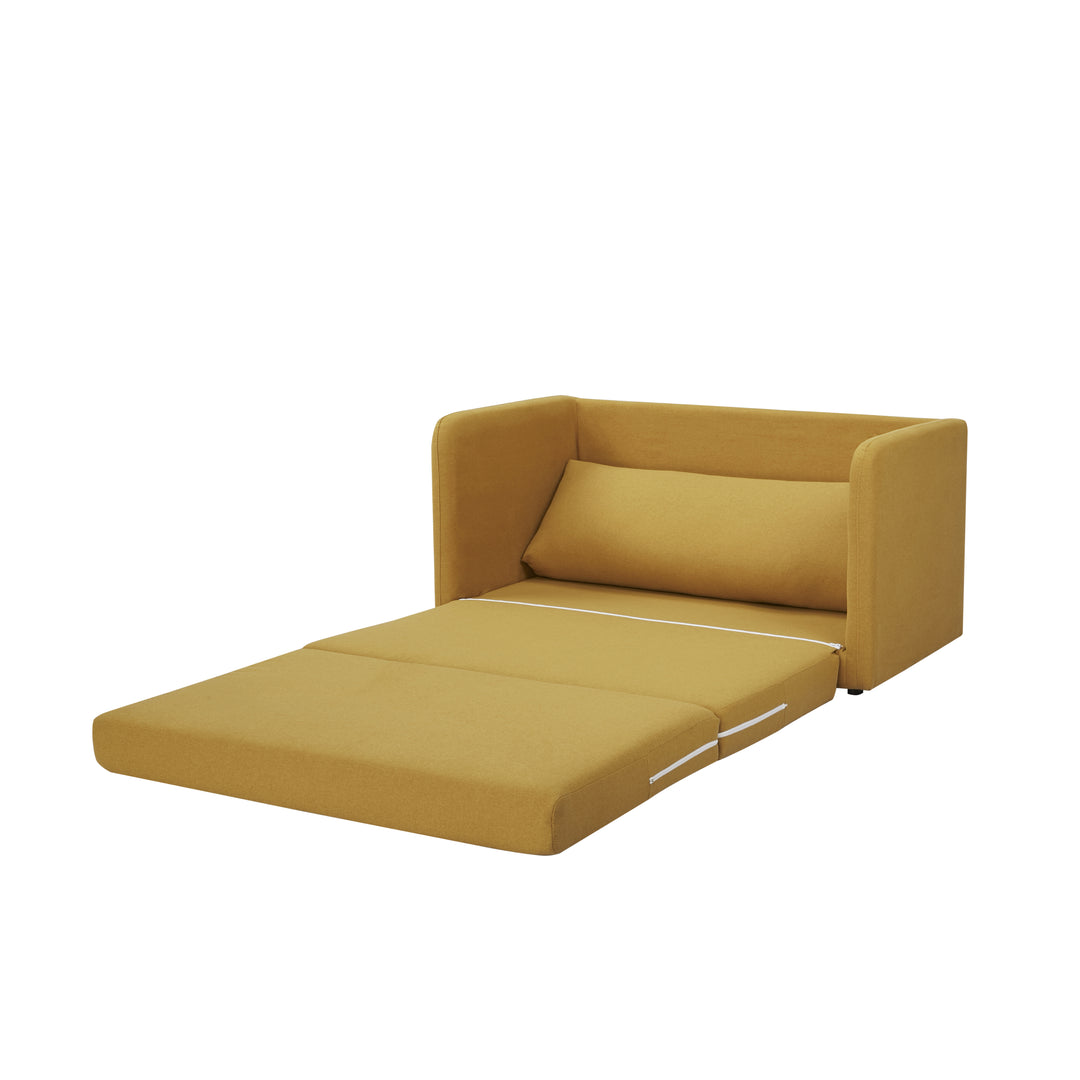 Resort-Worthy Sleeper Loveseat: Transforming Twin-Sized Bed with Sturdy Wood Base, Foam Cushion, Solid Fabric Upholstery Image 12