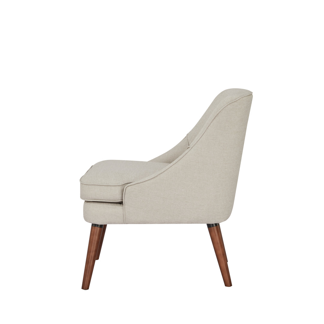 Young and Trendy Dana Accent Chair: Robust Wood Frame, Comfortable Faux Linen Upholstery, Perfect for Small Spaces  Easy Image 5