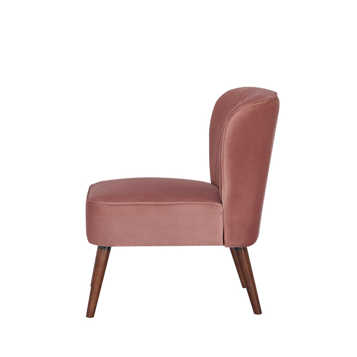 Young and Trendy Laguna Accent Chair: Robust Wood Frame, Soft Velvet Upholstery, Armless Slipper Design  Easy Assembly. Image 6