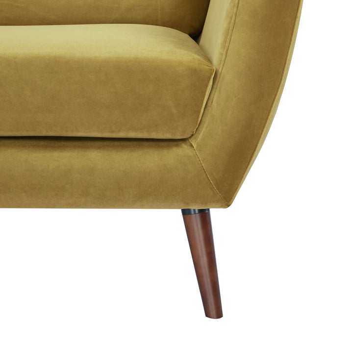 Oakland Loveseat Sofa: Mid-Century Modern Design, Soft Velvet Fabric Upholstery, Hand Tufting, Solid Wood Legs  Easy Image 6