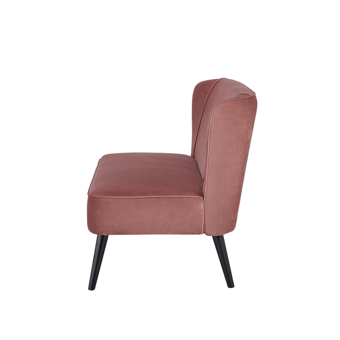 Manhattan Armless Loveseat Sofa: Mid-Century Modern Design, Velvet Upholstery, Solid Wood Legs  Easy Assembly. Image 8