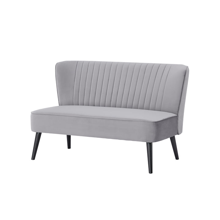 Hollywood Armless Loveseat Sofa: Mid-Century Modern Design, Velvet Upholstery, Solid Wood Legs  Stylish and Comfortable. Image 9