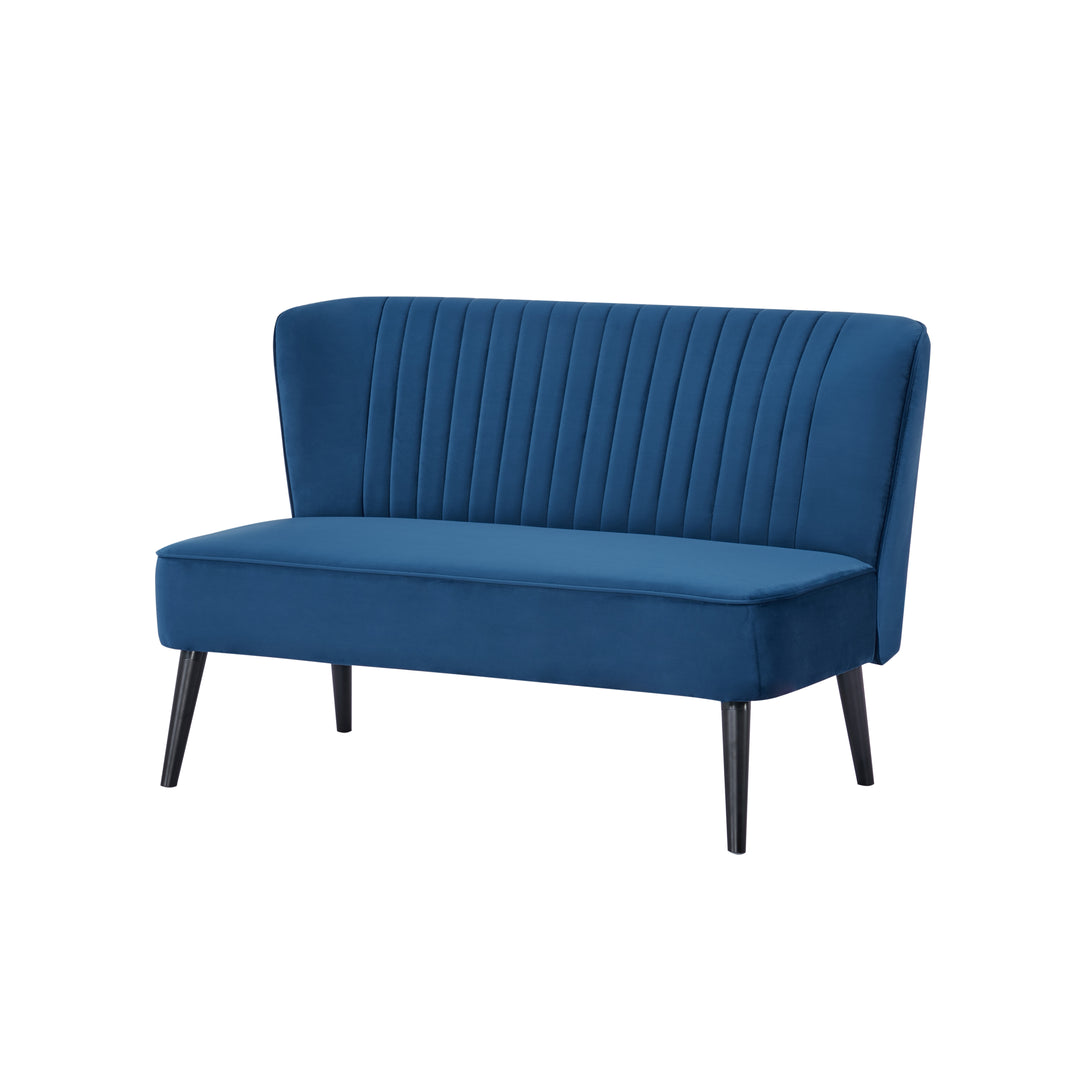 Hollywood Armless Loveseat Sofa: Mid-Century Modern Design, Velvet Upholstery, Solid Wood Legs  Stylish and Comfortable. Image 11
