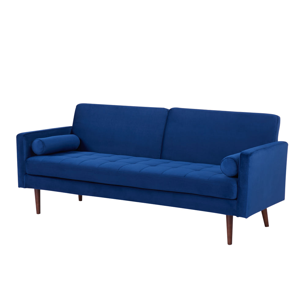 Portland Convertible Velvet Sofa: Stylish, Space-Saving Solution with Comfortable Seating and Twin Sleeper Size Image 2