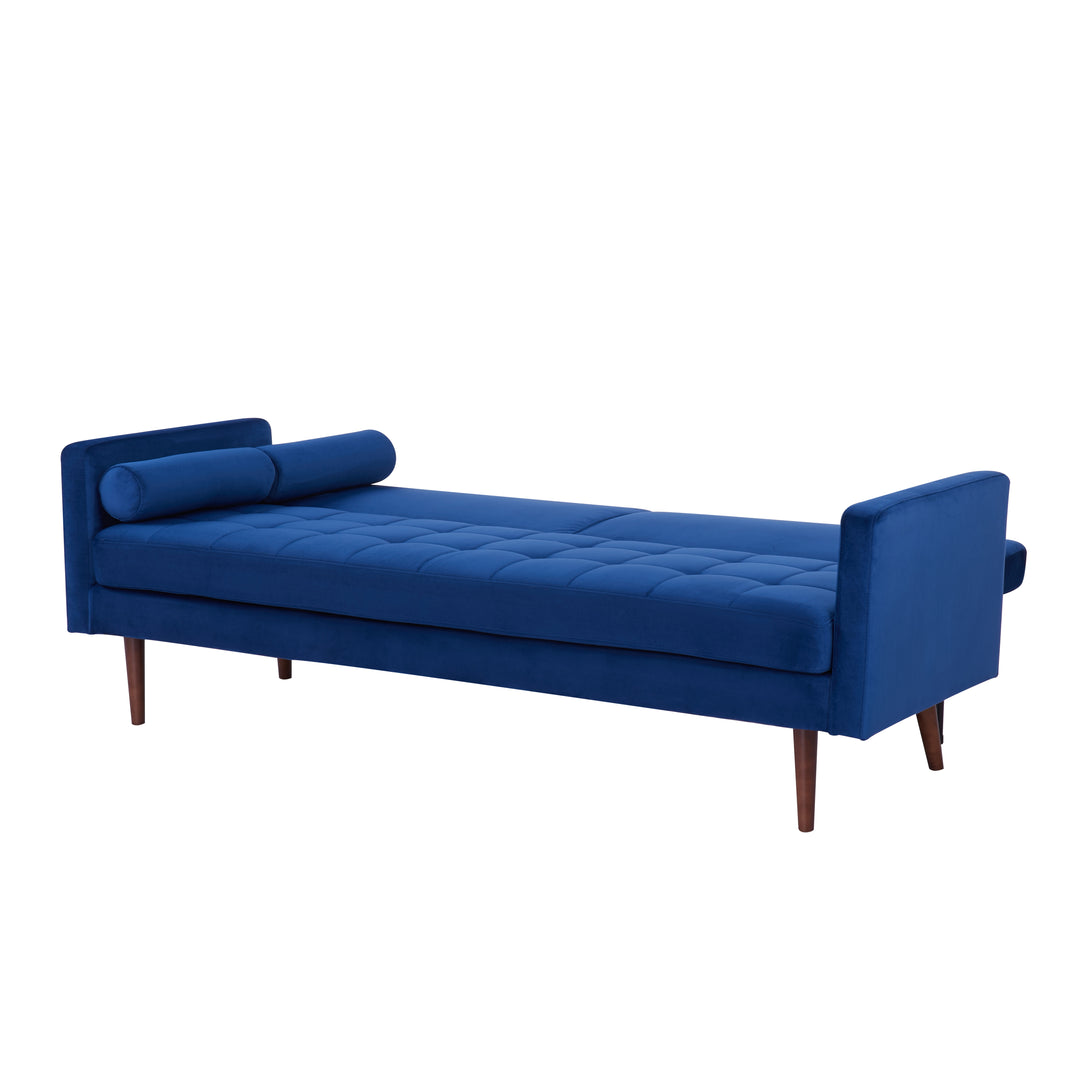 Portland Convertible Velvet Sofa: Stylish, Space-Saving Solution with Comfortable Seating and Twin Sleeper Size Image 4