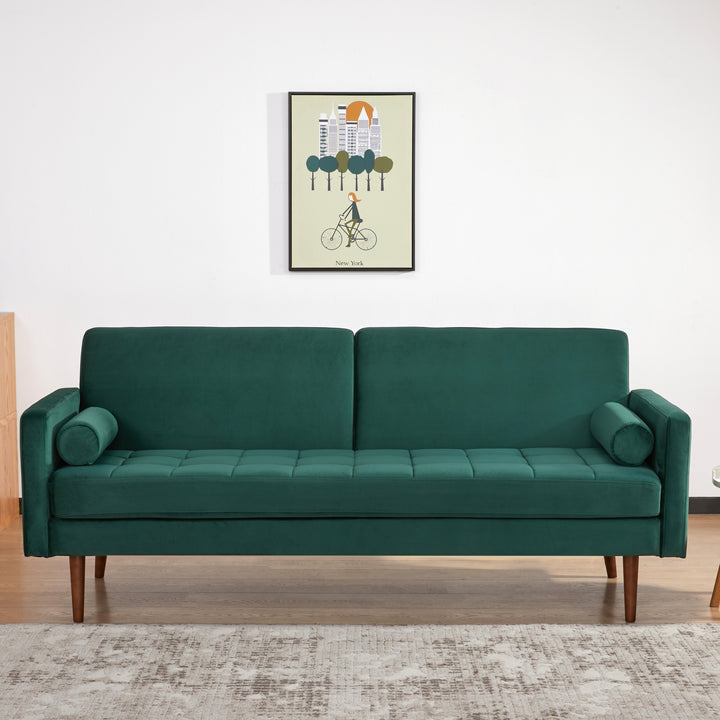 Portland Convertible Velvet Sofa: Stylish, Space-Saving Solution with Comfortable Seating and Twin Sleeper Size Image 5