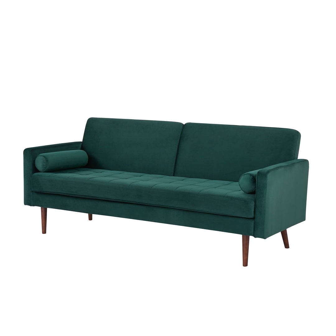 Portland Convertible Velvet Sofa: Stylish, Space-Saving Solution with Comfortable Seating and Twin Sleeper Size Image 6