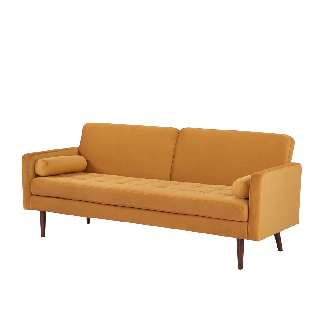 Portland Convertible Velvet Sofa: Stylish, Space-Saving Solution with Comfortable Seating and Twin Sleeper Size Image 9