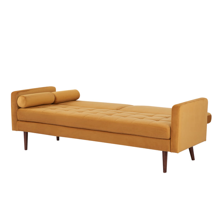 Portland Convertible Velvet Sofa: Stylish, Space-Saving Solution with Comfortable Seating and Twin Sleeper Size Image 10