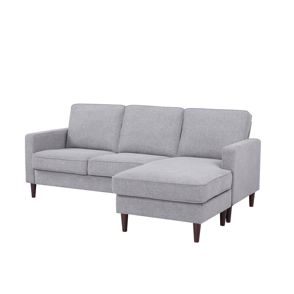 Rachel Sectional Sofa: L-Shaped Design with Reversible Chaise  Soft Polyester Fabric, Foam-Filled Cushions for Ultimate Image 2
