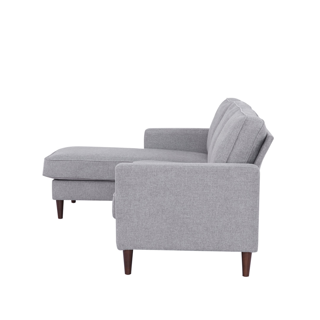Rachel Sectional Sofa: L-Shaped Design with Reversible Chaise  Soft Polyester Fabric, Foam-Filled Cushions for Ultimate Image 4