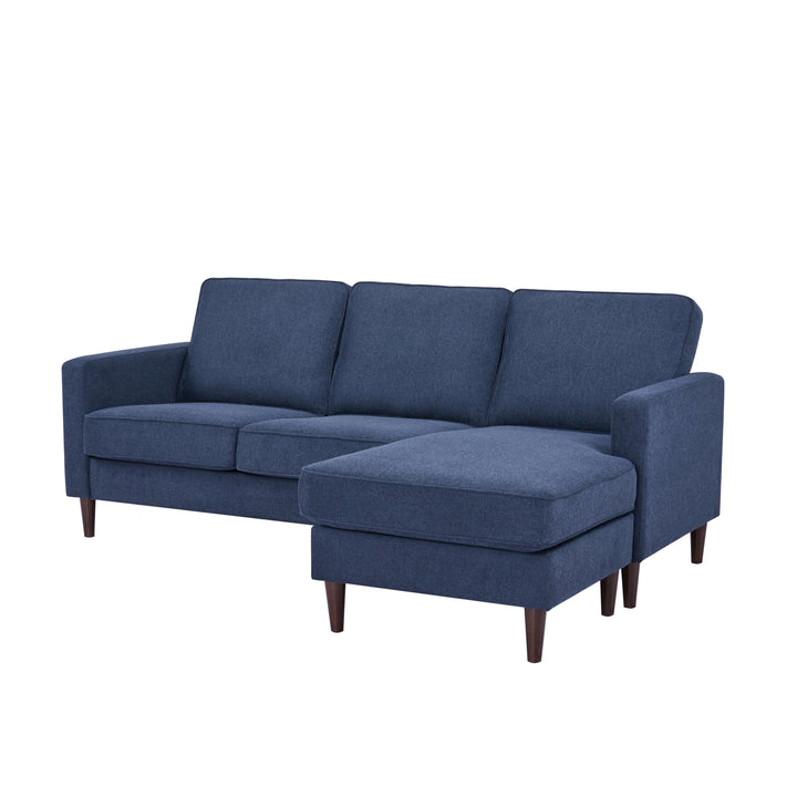 Rachel Sectional Sofa: L-Shaped Design with Reversible Chaise  Soft Polyester Fabric, Foam-Filled Cushions for Ultimate Image 8