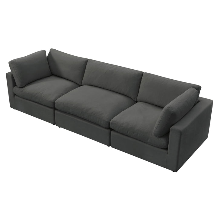 Yasmin Upholstered 3 Seat Linen Sofa Image 6