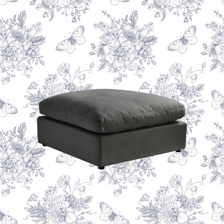 Yasmin Linen Ottoman Upholstered Image 1