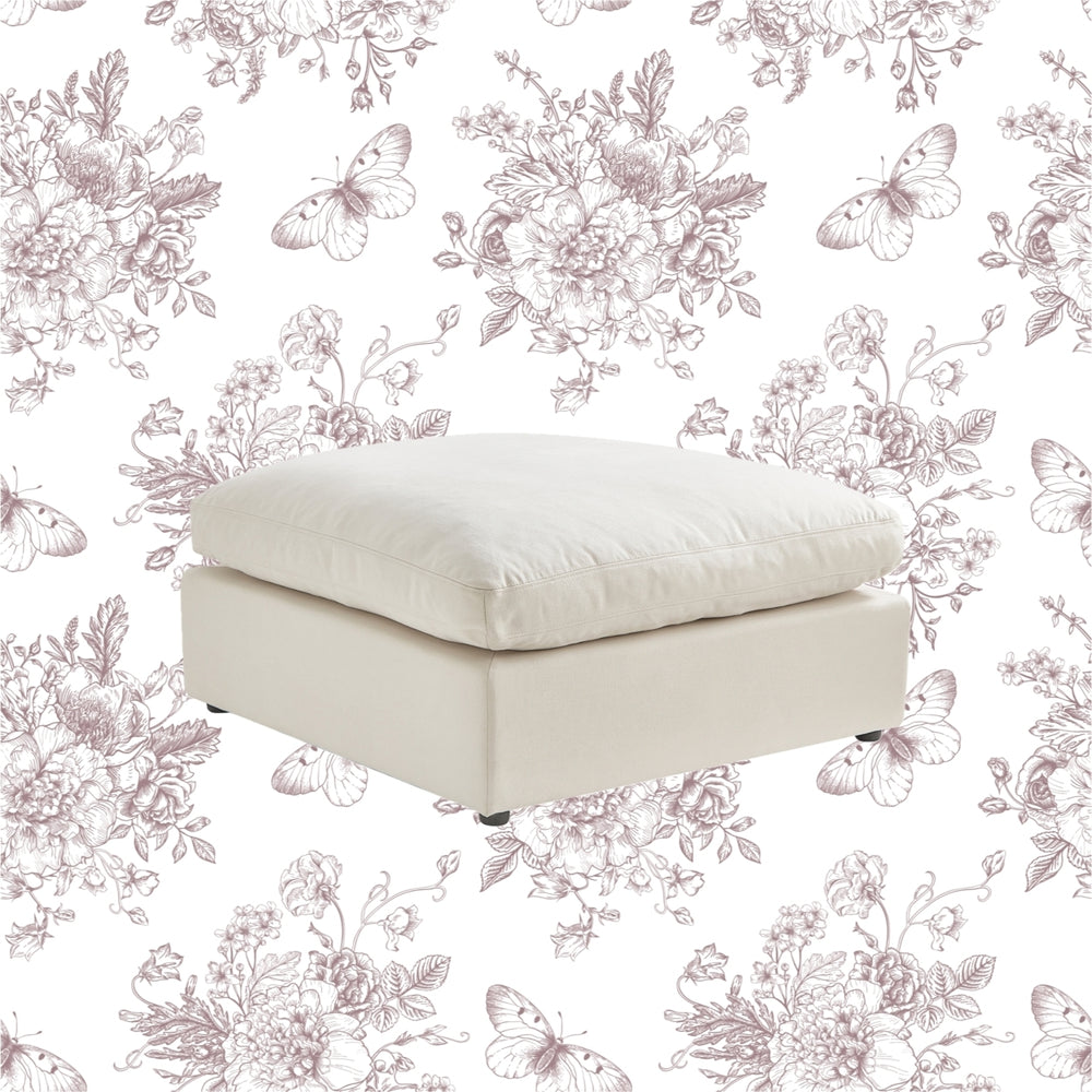 Yasmin Linen Ottoman Upholstered Image 2