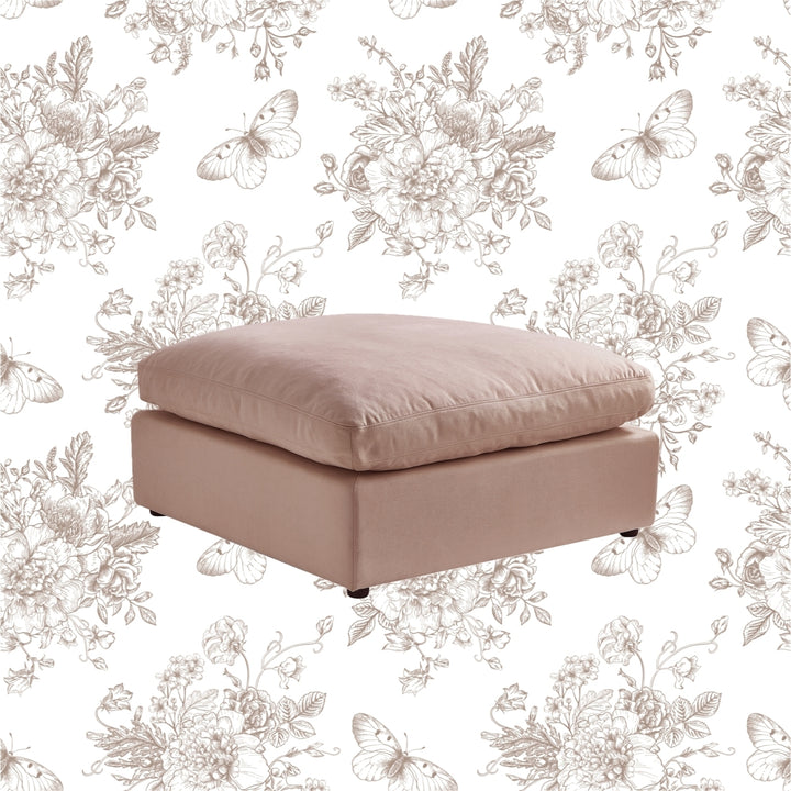 Yasmin Linen Ottoman Upholstered Image 5