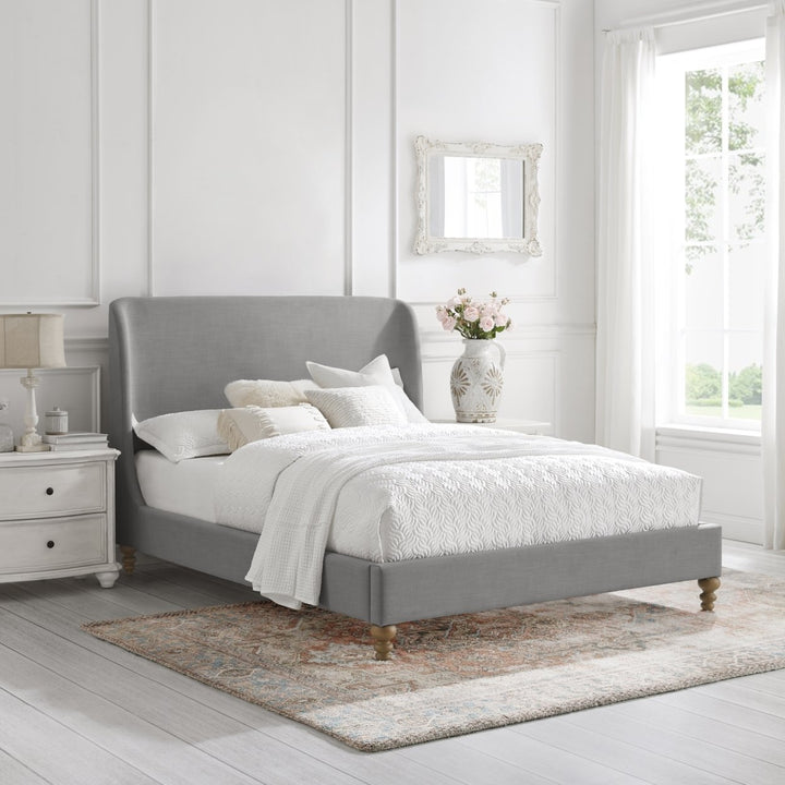 Rosalyn Bed-Wingback-Upholstered-Slats Included Image 1