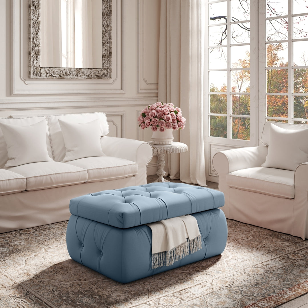 Ishan Ottoman-Upholstered-Button Tufted-Storage Image 6