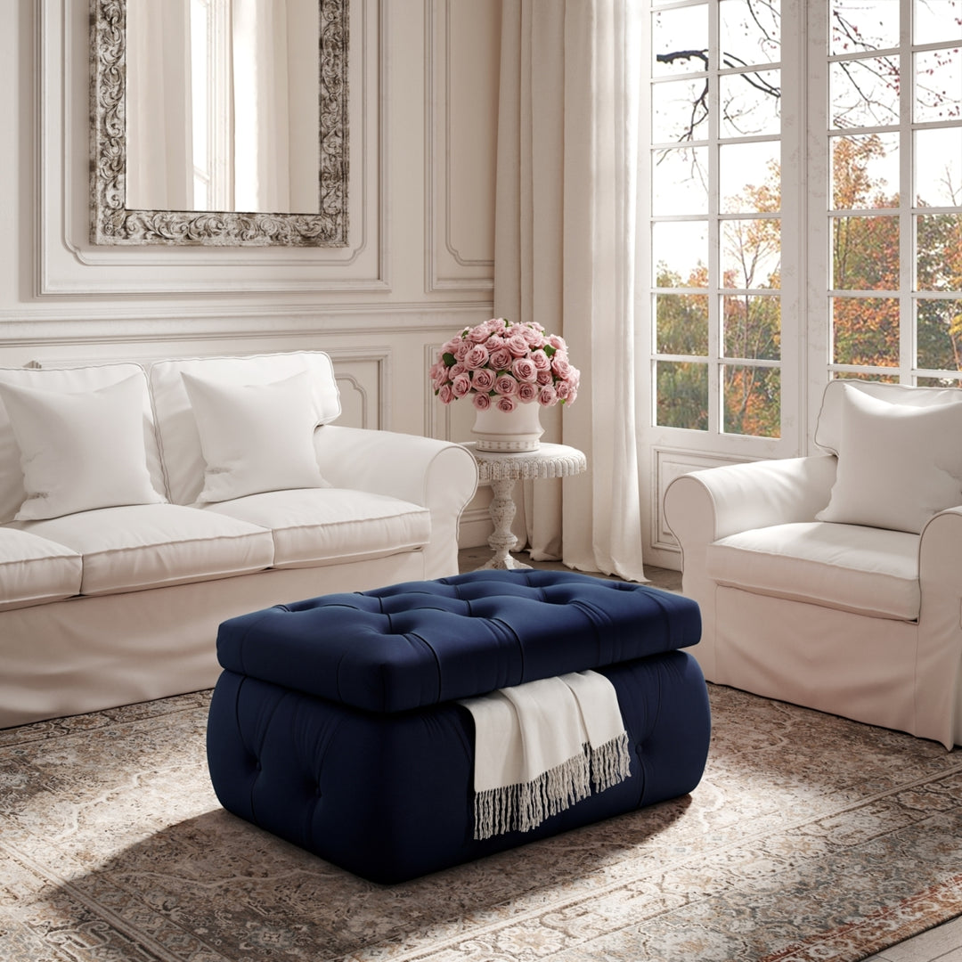 Ishan Ottoman-Upholstered-Button Tufted-Storage Image 7
