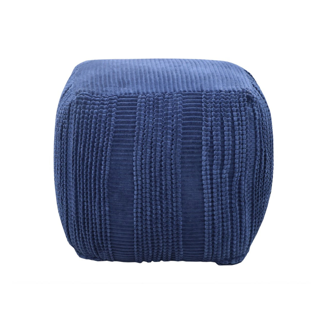 Iconic Home Domnic Ottoman Cotton Upholstered Striped Pattern Woven Vertical Bands Image 5