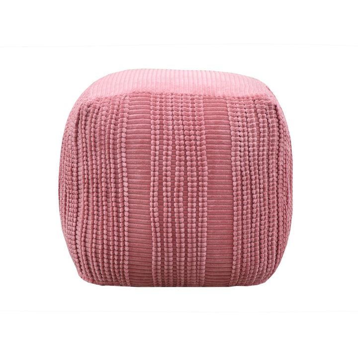 Iconic Home Domnic Ottoman Cotton Upholstered Striped Pattern Woven Vertical Bands Image 6