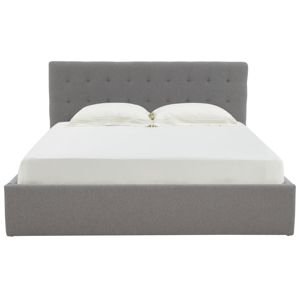 SAFAVIEH COUTURE ROSITA LOW PROFILE TUFTED BED Light Grey Image 2
