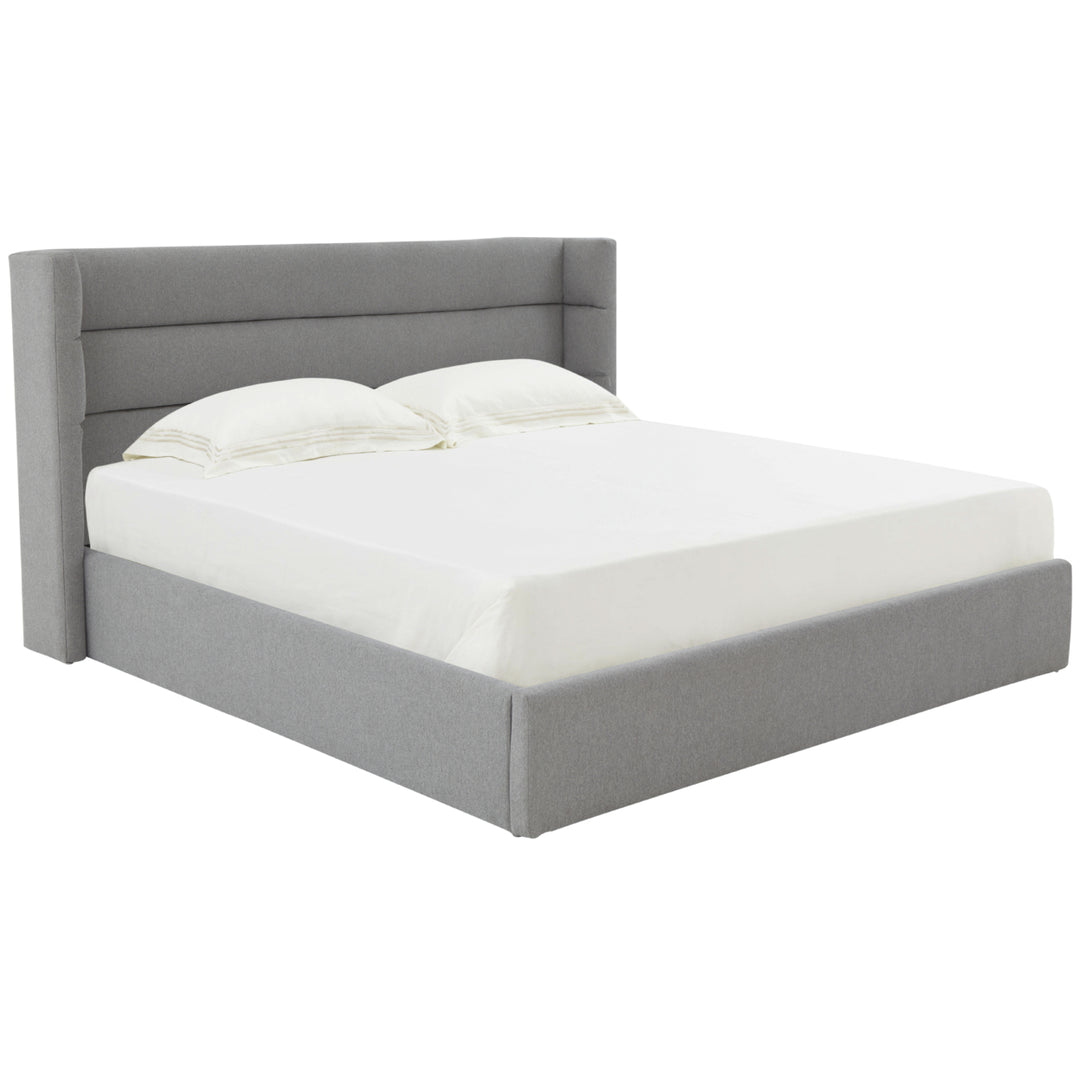 SAFAVIEH COUTURE OLIVIANNA LOW PROFILE BED Light Grey Image 3