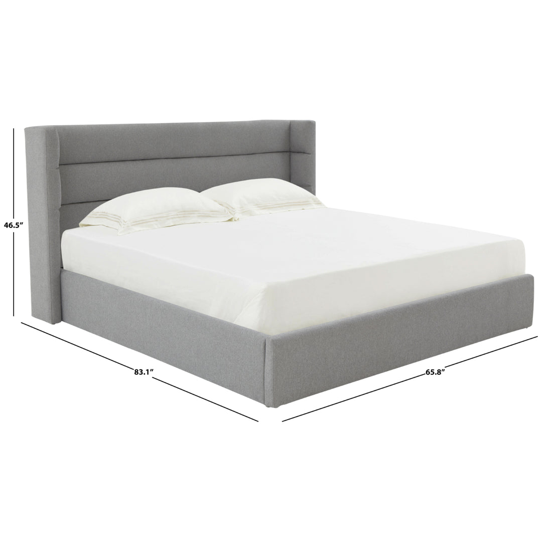 SAFAVIEH COUTURE OLIVIANNA LOW PROFILE BED Light Grey Image 6
