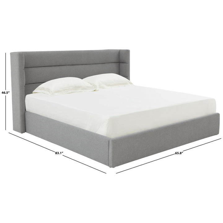 SAFAVIEH COUTURE OLIVIANNA LOW PROFILE BED Light Grey Image 6